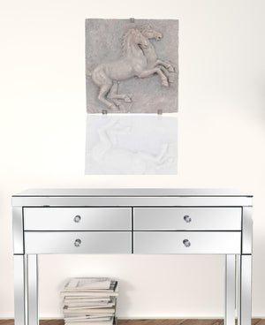 HomeRoots 29" Gray Resin Vertical Wall Decor - Sleek Sculptural Art Piece for Modern & Minimalist Interiors 364257