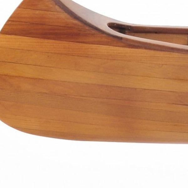 Homeroots 5" X 24" X 7" Indian Girl Canoe  Solid Wood 364262