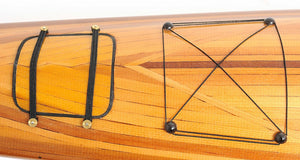 Homeroots Rich Cedar Kayak Model Sculpture  Solid Wood 364270