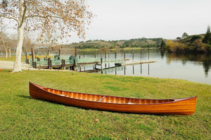 Homeroots 35.5" X 216" X 27" Wooden Canoe With Ribs  Wood 364277