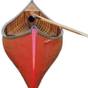 Homeroots 26.5" X 117" X 20" Red Wooden Canoe With Ribs Curved Bow  Wood 364278