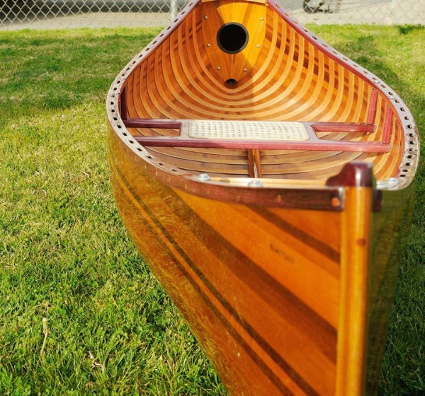 Homeroots 26.25" X 118.5" X 16" Wooden Canoe With Ribs Curved Bow  Solid Wood 364280