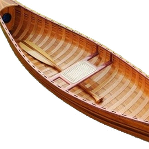 Homeroots 26.25" X 118.5" X 16" Wooden Canoe With Ribs Curved Bow  Solid Wood 364280