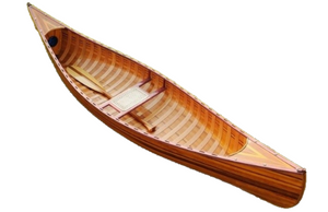 Homeroots 26.25" X 118.5" X 16" Wooden Canoe With Ribs Curved Bow  Solid Wood 364280