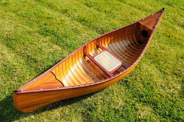 Homeroots 20.25" X 70.5" X 15" Wooden Canoe With Ribs  Solid Wood 364282