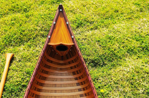 Homeroots 20.25" X 70.5" X 15" Wooden Canoe With Ribs  Solid Wood 364282