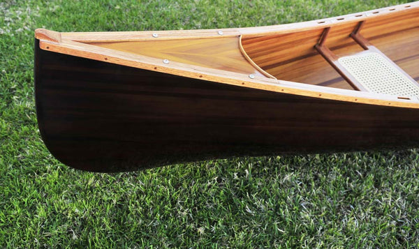 Homeroots 35.125" X 216" X 22.5" Wooden Canoe Dark Stained Finish  Wood 364284