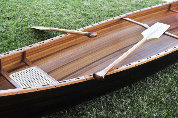 Homeroots 35.125" X 216" X 22.5" Wooden Canoe Dark Stained Finish  Wood 364284