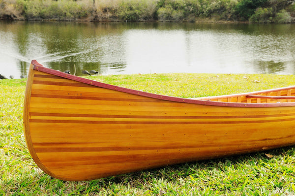 Homeroots 28.5" X 144" X 21" Wooden Canoe With Ribs Curved Bow  Wood 364287