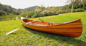 Homeroots 28.5" X 144" X 21" Wooden Canoe With Ribs Curved Bow  Wood 364287