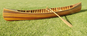 Homeroots 28.5" X 144" X 21"Matte Finishwooden Canoe With Ribs Curved Bow  Wood 364288