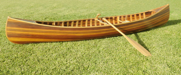 Homeroots 28.5" X 144" X 21"Matte Finishwooden Canoe With Ribs Curved Bow  Wood 364288