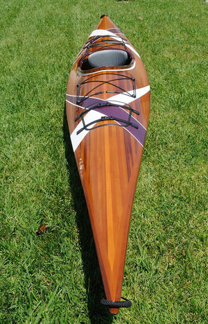 Homeroots 24" X 177" X 13.5" White And Purple Ribbonwooden Kayak  Wood 364291