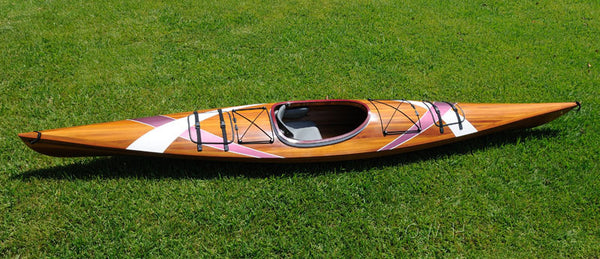 Homeroots 24" X 177" X 13.5" White And Purple Ribbonwooden Kayak  Wood 364291