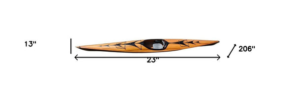 Homeroots 23" X 206" X 13" Wooden Kayak With Arrows Design  Wood 364294