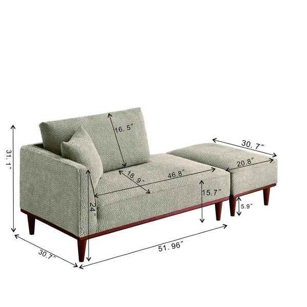 English Elm Indoor Boucle Chaise Lounge with Detachable Ottoman Convertible Daybed Bedroom Reading Nook Camel W5515P438688