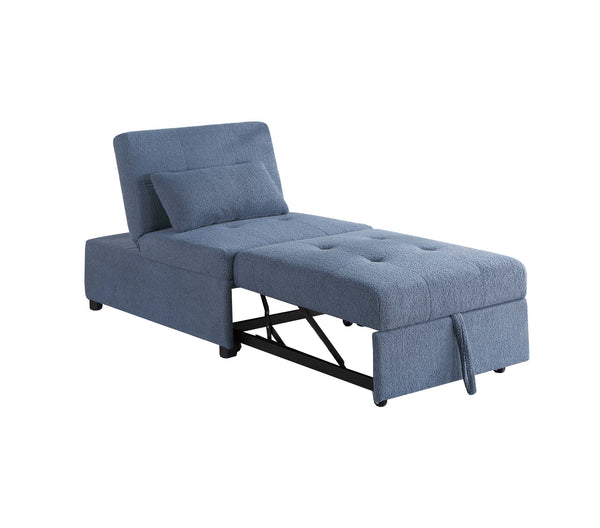English Elm Convertible Sofa with Pull-Out Bed, Sleek Armless Sherpa Upholstery, Cozy Plush Pillow Included Blue Gray 45 L x 33 W x 17 H B089P240524