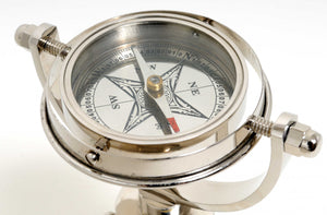 Homeroots 5" X 5" X 8.5" Gimbaled Compass On Tristand  Metal 364305