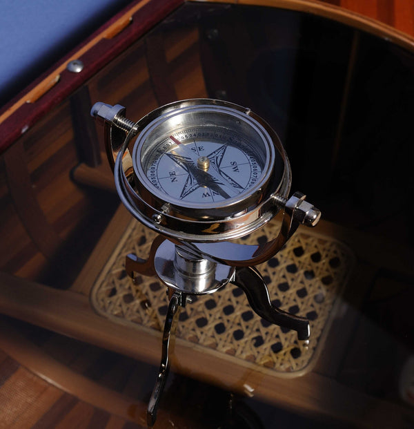 Homeroots 5" X 5" X 8.5" Gimbaled Compass On Tristand  Metal 364305