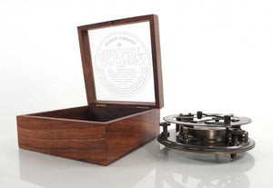 Homeroots 5" X 5" X 4" Sundial Compass In Wood Box  Large  Metal 364310