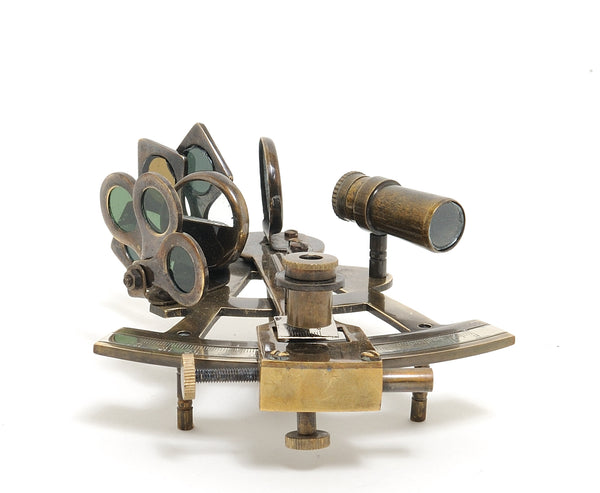 Homeroots 4" X 4.5" X 2.5" Nautical Sextant In Wood Box  Medium  Metal 364311