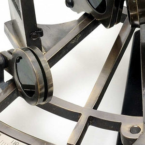 Homeroots 8.5" X 8" X 4.5" Nautical Sextant In Wood Box  Large  Metal 364312