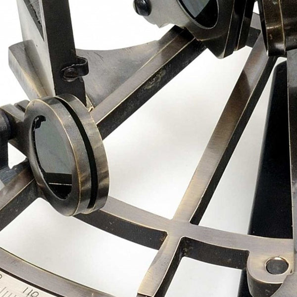 Homeroots 8.5" X 8" X 4.5" Nautical Sextant In Wood Box  Large  Metal 364312