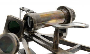 Homeroots 8.5" X 8" X 4.5" Nautical Sextant In Wood Box  Large  Metal 364312