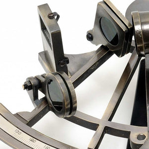 Homeroots 8.5" X 8" X 4.5" Nautical Sextant In Wood Box  Large  Metal 364312