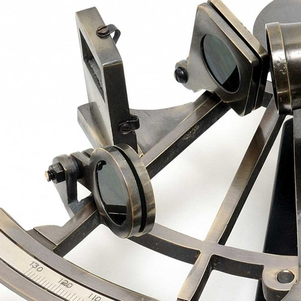 Homeroots 8.5" X 8" X 4.5" Nautical Sextant In Wood Box  Large  Metal 364312