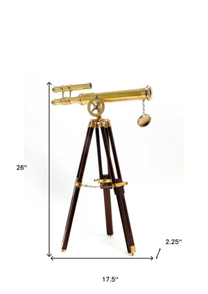 Homeroots 2.25" X 17.5" X 26" Telescope With Stand  Metal 364316