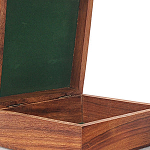 Homeroots Elegant Brass And Mother Of Pearl Binoculars In Wooden Storage Box  Metal 364326