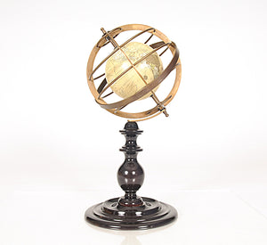 Homeroots 8" X 7.5" X 16.5" Globe In Brass Rings  Metal 364327