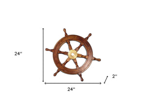 Homeroots 2" Wood Brown Metal Hand Painted Figurine Tabletop Sculpture  Metal 364329