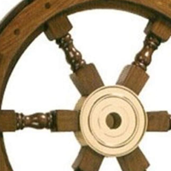 Homeroots 30" X 30" X 2" Ship Wheel  Metal 364331