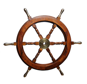Homeroots 30" X 30" X 2" Ship Wheel  Metal 364331
