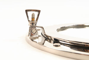 Homeroots 12" Silver Round Brass Framed Accent Mirror   364348