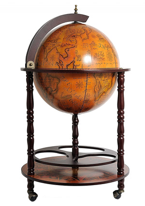 Homeroots 22" X 22" X 37" Globe Drink Cabinet  Wood 364350