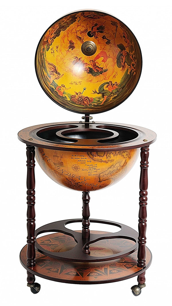 Homeroots 22" X 22" X 37" Globe Drink Cabinet  Wood 364350