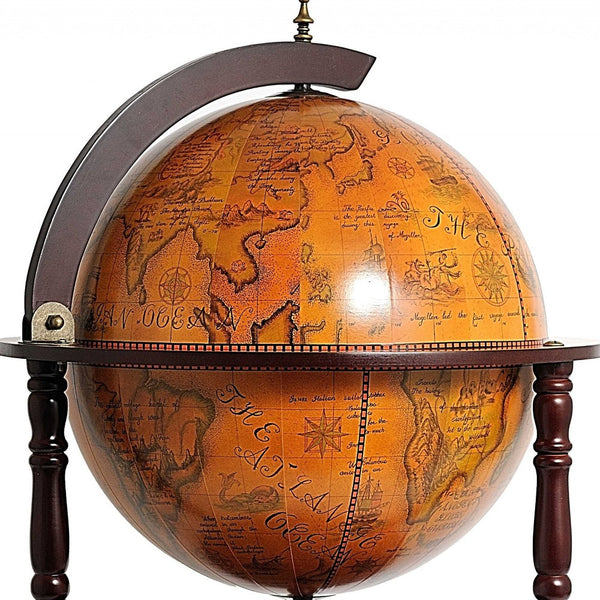 Homeroots 22" X 22" X 37" Globe Drink Cabinet  Wood 364350