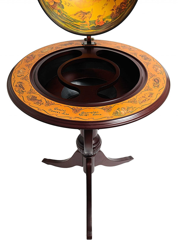 Homeroots 26" X 26" X 45" Globe Bar  3 Legs  Wood 364352