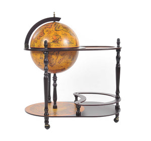Homeroots 20" X 32" X 36" Red Globe Drink Trolley  Wood 364353