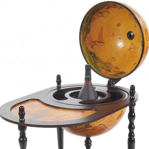 Homeroots 20" X 32" X 36" Red Globe Drink Trolley  Wood 364353