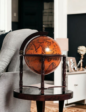 Homeroots 22" Old World Nautical Map Globe Mini Bar   364354