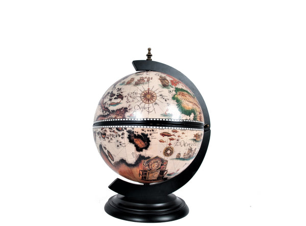 Homeroots 13" X 13" X 20" White Globe 13 Inches With Chess Holder  Manufactured Wood 364356