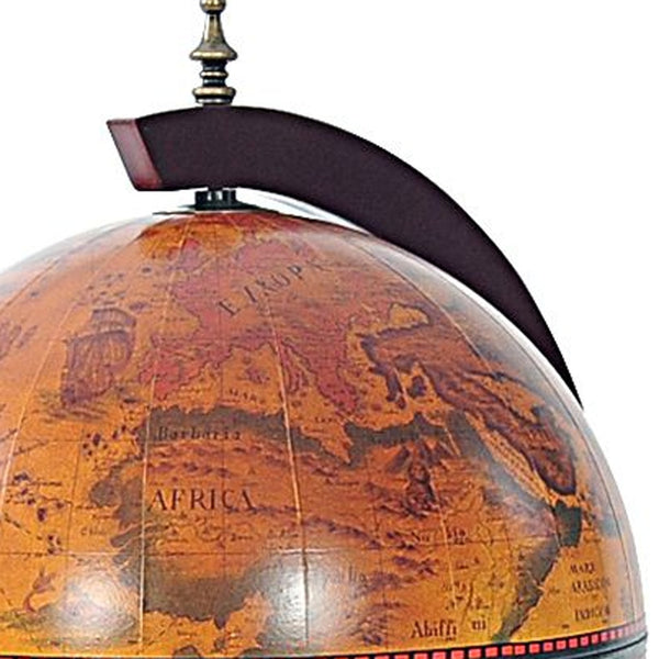 Homeroots 13" X 15" X 19" Red Globe With Chess Holder  Manufactured Wood 364359