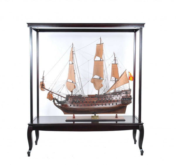 HomeRoots 23" Dark Brown Glass Display Stand with Elegant Mirrored Finish & Ample Storage for Any Room 364363