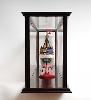 HomeRoots 39" Elegant Dark Brown Glass Display Stand with Mirrored Accents for Stylish Home Storage & Decor 364366