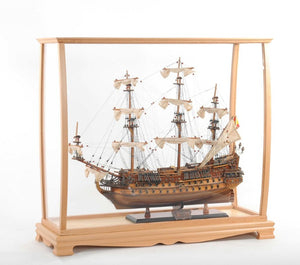 13 Inch Wooden Square Curio Cabinet Compact Tabletop Display Case for Collectibles