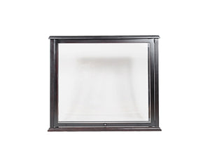 Homeroots 14" Black Glass Standard Display Stand  Manufactured Wood 364370